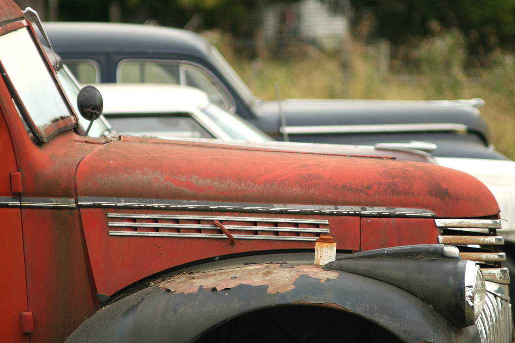 Image shows a car in a field