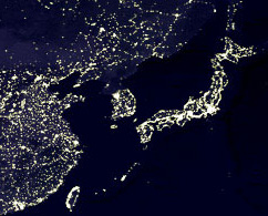 North Korea is Dark at Night. 